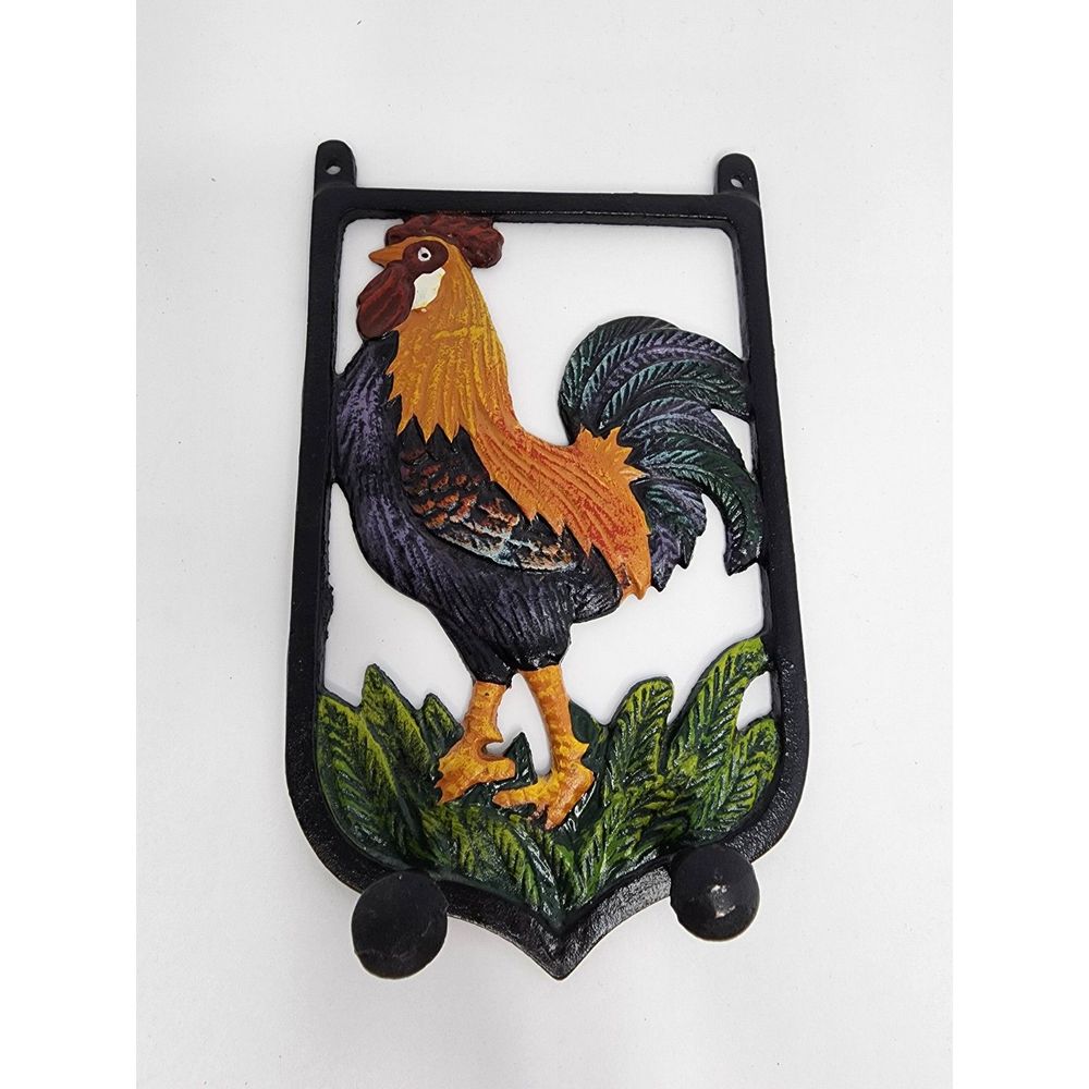 Cast Iron Rooster Chicken Hanging Hook‎ Key Holder